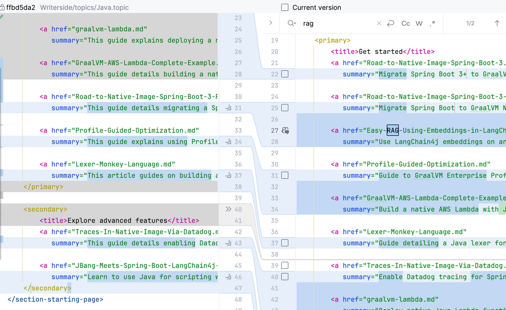 Diff output showing topic file modifications