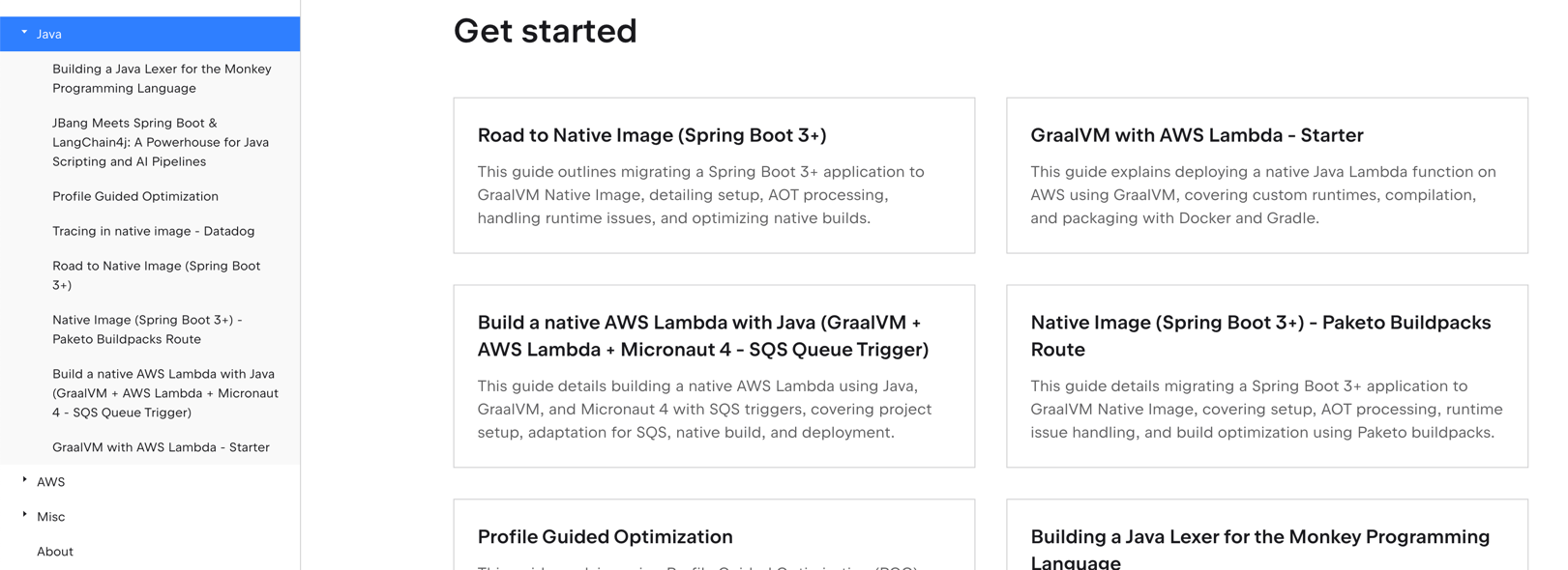 Generated Java topic index in WriterSide